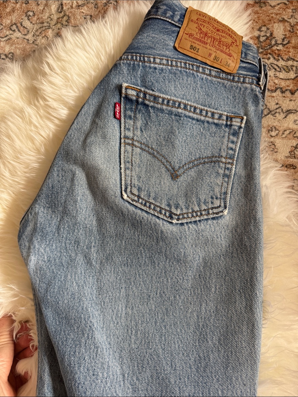 Levi's Light Blue Vintage 501s Straight Leg Jeans - Picture 5 of 13